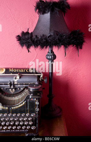 View of an old-fashioned typewriter, circa 1900-1920. Stock Photo