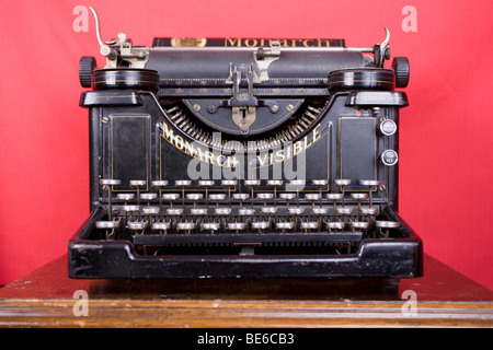 View of an old-fashioned typewriter, circa 1900-1920. Stock Photo