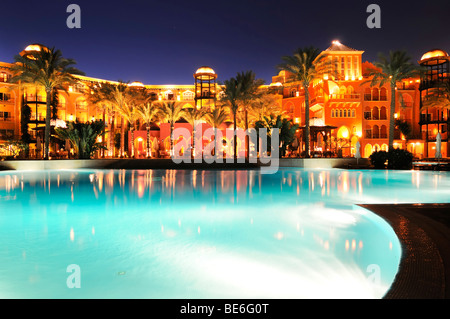 Swimming pool, in the courtyard of the Grand Resort Hotel, Hurghada, Egypt, Africa Stock Photo