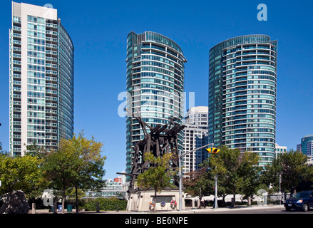 Lifestyle Waterfront Condominiums and Apartments Buildings in Downtown Toronto,Ontario;Canada;North America Stock Photo