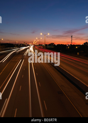 Gardiner Expressway highway during sunset Stock Photo