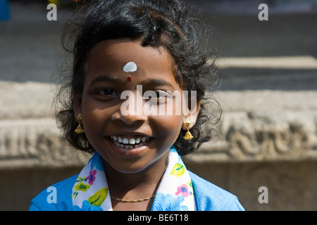 Hindu Girl at Sri Jalagandeeswarar Temple inside Vellore Fort in Vellore India Stock Photo