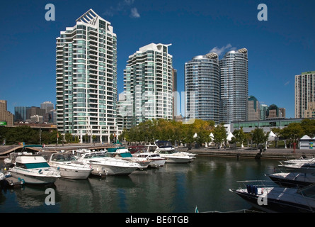 Lifestyle Waterfront Condominiums and Apartments Buildings in Downtown Toronto,Ontario;Canada;North America Stock Photo