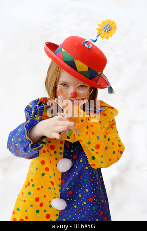 Clown girl in carnival costume Stock Photo