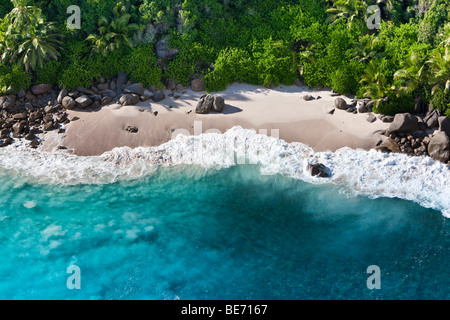 The coast at Grand Anse beach, Island of Mahe, Seychelles, Indian Ocean, Africa Stock Photo