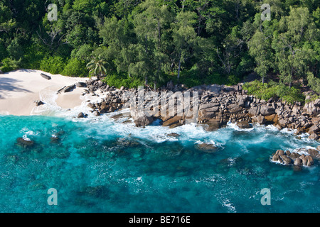 The coast at Grand Anse beach, Island of Mahe, Seychelles, Indian Ocean, Africa Stock Photo