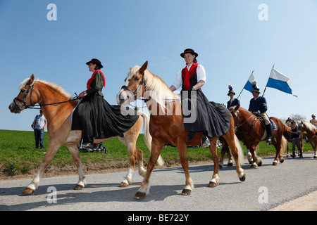 Georgiritt, George's Ride, Easter Monday procession, Traunstein, Chiemgau, Upper Bavaria, Bavaria, Germany, Europe Stock Photo