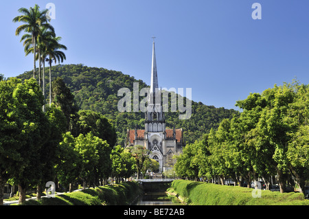 Neo-Gothic cathedral in Petropolis, Rio de Janeiro, Brazil, South America Stock Photo