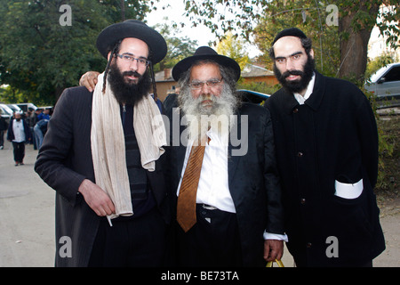 Respectable members of Hassidic community arrived to Uman in central Ukraine to celebrate Jewish new year Stock Photo