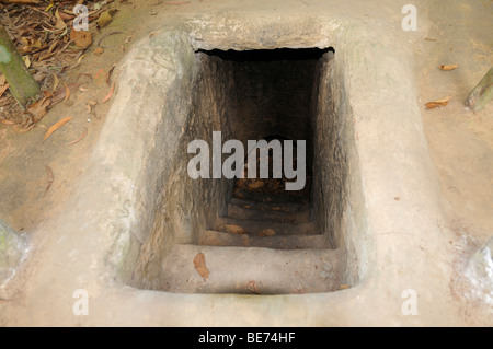 Entrance to the Viet Cong tunnel system in Chu Chi, Vietnam, Asia Stock Photo