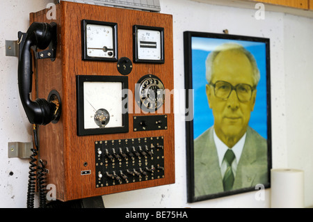 Portrait of Erich Honecker in the Bunkermuseum museum Frauenwald, Thuringia, Germany, Europe Stock Photo