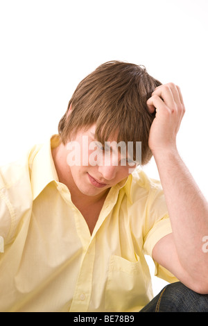 Portrait of a thoughtful young man Stock Photo