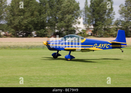 Rollason Druine D62B Condor G-AYFC taking-off from Breighton Airfield Stock Photo