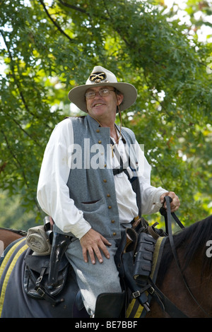 American civil war re-enactors - Union cavalry office Stock Photo