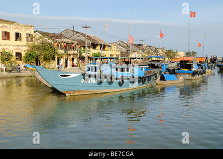 Fishing boat in the harbor of Hoi An, UNESCO World Heritage Site, Vietnam, Asia Stock Photo