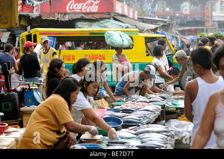 carbon market fish stalls downtown cebu city philippines Stock Photo