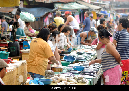 carbon market fish stalls downtown cebu city philippines Stock Photo