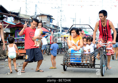 pedicab at carbon market downtown cebu city philippines Stock Photo