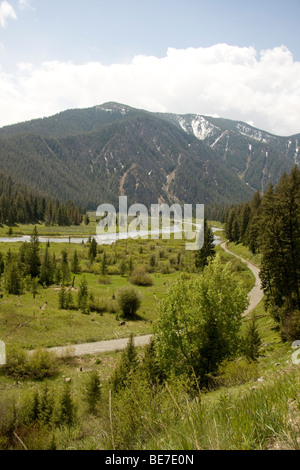 Madison River Valley between Hebgen Lake and Earthquake Lake, Montana, USA Stock Photo