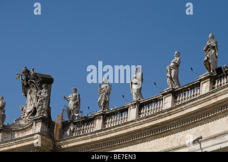Details of statues on Saint Peter's Basilica in Vatican City, Rome, Italy Stock Photo