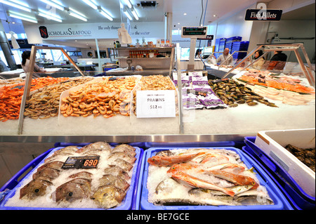 Fresh and cooked Australian Scampi, Sydney Fish Market, Sydney, New South Wales, Australia Stock Photo