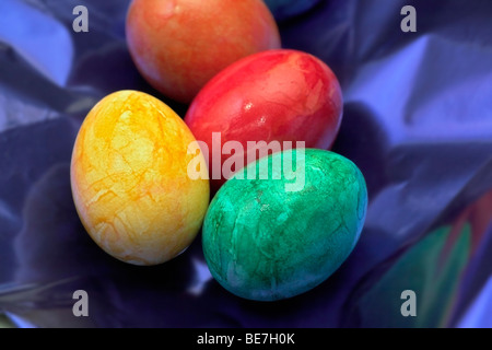 four colored Easter eggs Stock Photo