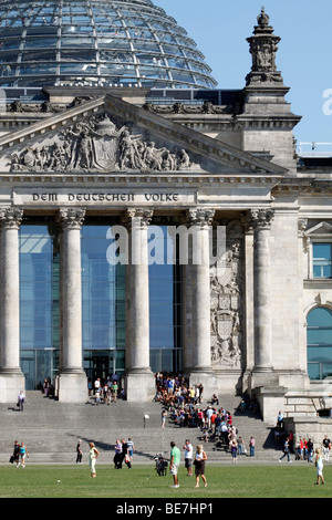 Berlin, the Reichstag building. EU/DE/DEU/GER/ Germany/ capital Berlin. The Reichstag building with the glass dome on top Stock Photo