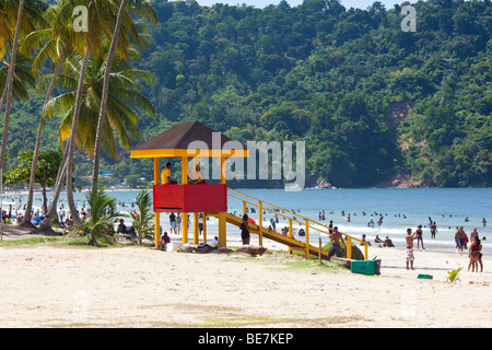 Lifeguard Tower at the Beach on Maracas Bay in Trinidad Stock Photo