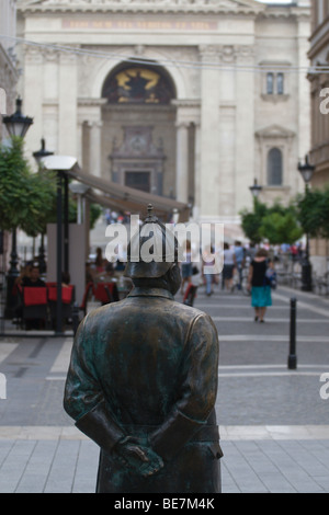 Looking down Zrinyi Utca to St Stephen's Basilica in Budapest Stock Photo