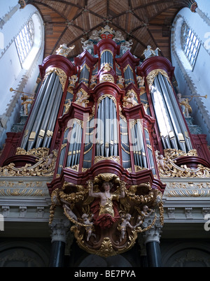 The famous organ in Sint-Bavokerk inside Sint-Bavokerk (or St Bavo church), Haarlem , Netherlands Stock Photo