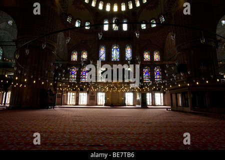 Interior of Blue Mosque or Sultan Ahmet Mosque Istanbul Turkey March 2009 Stock Photo