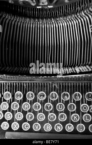 View of an old fashioned typewriter. Stock Photo