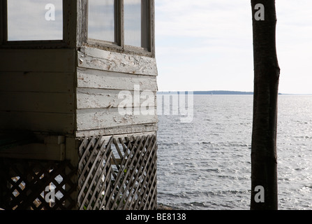 Oceanfront cottage, Camden, Maine Stock Photo