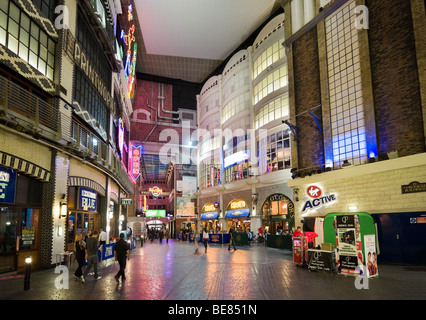 Bars and Restaurants in the Printworks entertainment complex just off Exchange Square in the city centre, Manchester, England Stock Photo