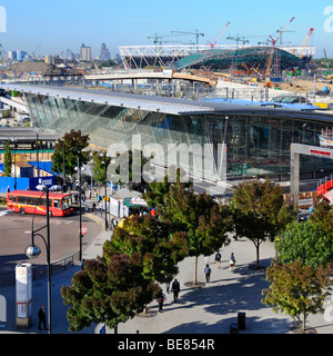 2012 London Olympic Games construction projects centered around Stratford bus and train station Stock Photo