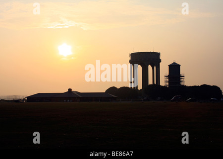 The water towers at sunset on the common Southwold, Suffolk, England, UK Stock Photo