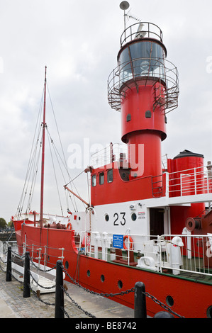 Planet, the former Mersey Bar Lightship and Channel Light Vessel No 23, Liverpool, Merseyside England Stock Photo