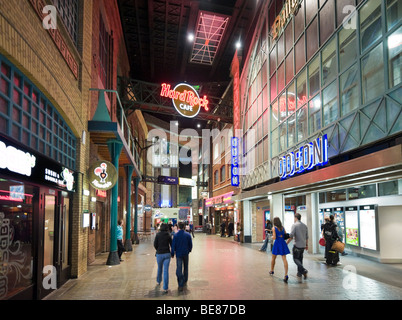 Bars and Restaurants in the Printworks entertainment complex just off Exchange Square in the city centre, Manchester, England Stock Photo