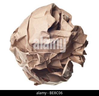 crumpled paper ball isolated on a white background Stock Photo