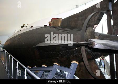 The Submarine 'Holland 1' at the Royal Navy Submarine Museum Gosport Stock Photo