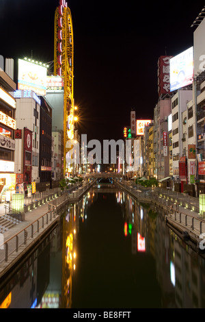 Dotonbori Osaka Japan at Night- For Editorial Use Only. Stock Photo