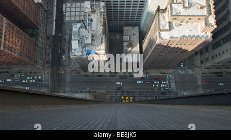 View down the La Salle Street Bridge in downtown Chicago on a sunny ...