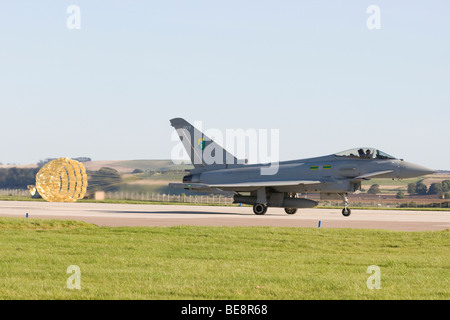 Air Force Eurofighter Typhoon ZJ926 landing at RAF Leuchars airshow 2009. Stock Photo