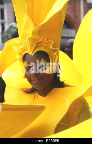 The girl with her costum from nothing hill carnival Stock Photo
