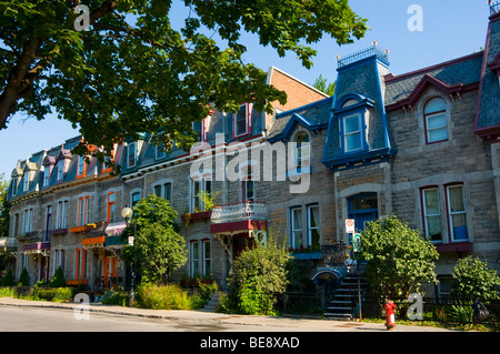 Houses Plateau Mont Royal Stock Photo