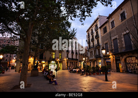 Placa Sant Jesep Oriol in Barri Gotic. Barcelona. Spain Stock Photo