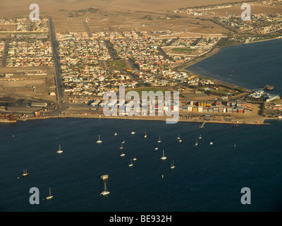 Walvis Bay, aerial picture, Namibia, Africa Stock Photo