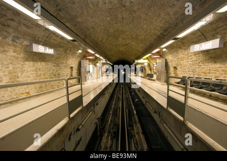 St. Just station, funicular railways in Lyon, France Stock Photo