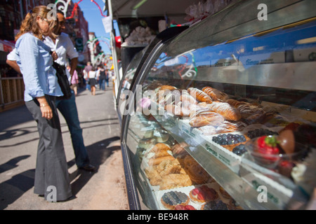 Italian Pastry Shop at Feast of San Gennaro Festival in Little Italy in New York City Stock Photo
