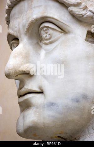 ITALY Rome Lazio Capitoline Museum Palazzo dei Conservatori Courtyard Marble head of Roman Emperor Constantine from his colossus Stock Photo